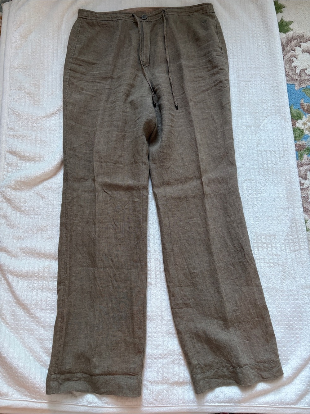 Relaxed Linen Drawstring Trousers - Picture 3 of 7